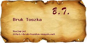 Bruk Toszka névjegykártya